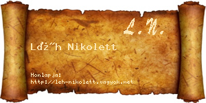 Léh Nikolett névjegykártya