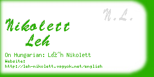 nikolett leh business card